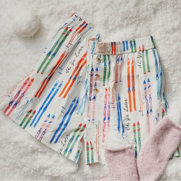 Anthropologie Ski Print Pajama Shorts - Picture 3 of 3